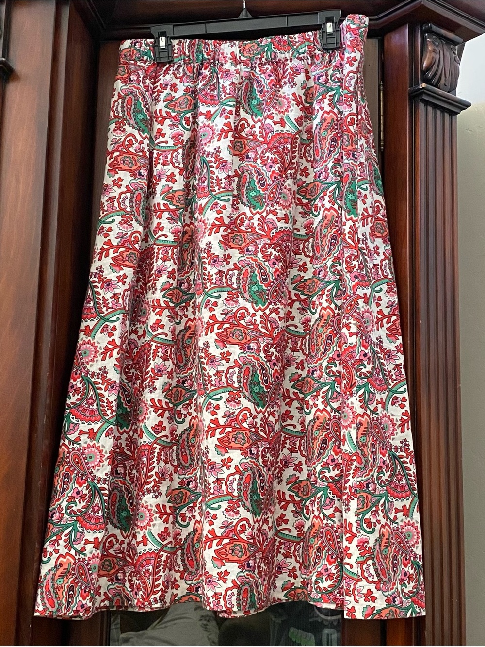 Boden Florence Linen Midi Skirt Women’s 12 R Floral Paisley Classic Boho Fun - Picture 5 of 8